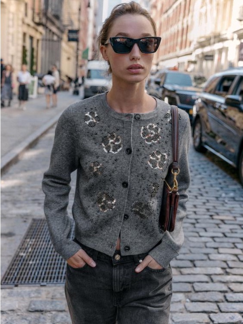 Price Firm - ZARA Beaded Knit Cardigan